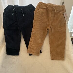 Kids Corduroy Joggers - Navy and Tan